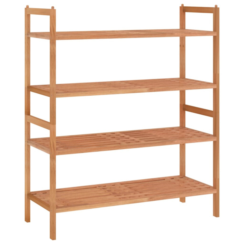 (2 pcs) vidaXL 1/2x Solid Wood Walnut Shoe Rack Wooden Hallway Shoe Storage Holder