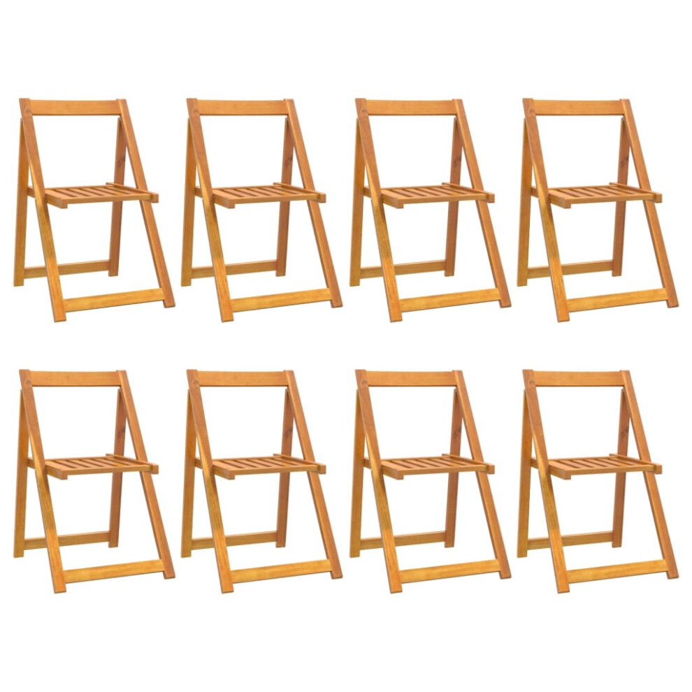 Vidaxl (8 Pcs) 2/4/6/8X Solid Wood Acacia Folding Garden Chairs Wooden Dining Seat