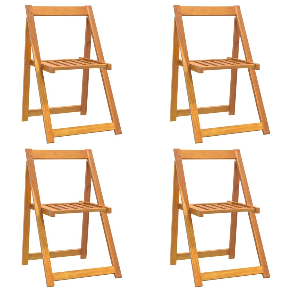 Vidaxl (4 Pcs) 2/4/6/8X Solid Wood Acacia Folding Garden Chairs Wooden Dining Seat