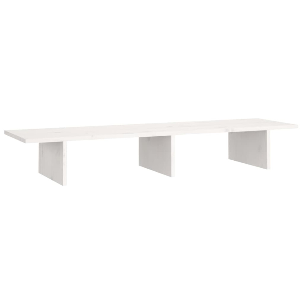 Vidaxl (White, 100 X 27 X 15 Cm) Solid Wood Pine Monitor Stand Multi Colours 100X27x15 Cm/50X27x15 Cm