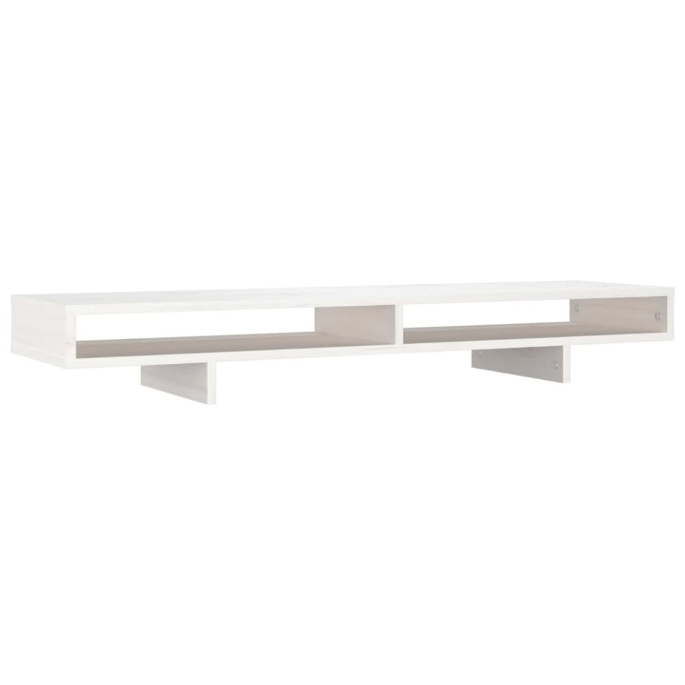 Vidaxl (White, 100 X 27 X 14 Cm) Solid Wood Pine Monitor Stand Multi Colours 100X27x14 Cm/60X27x14 Cm