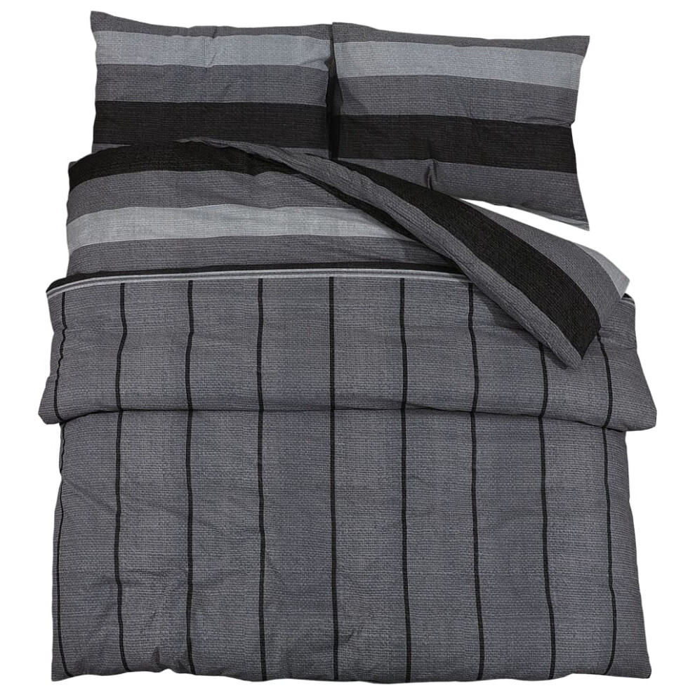 Vidaxl (Dark Grey, 240 X 220 Cm + 60 X 70 Cm/ 2 Pcs) 1/2X Duvet Cover Set Cotton Duvet Slipcover Sheet Multi Colours/Sizes