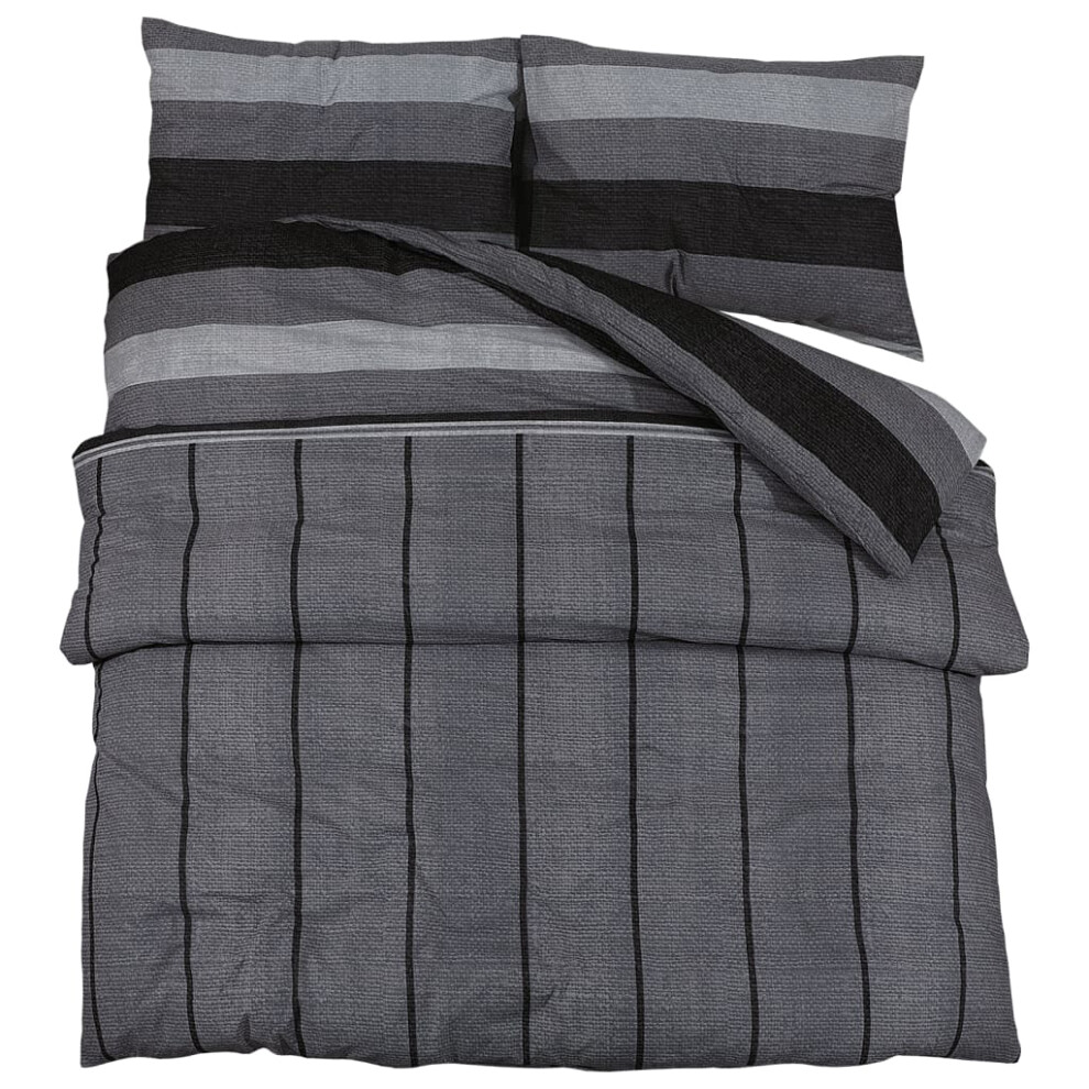 (dark grey, 260 x 220 cm + 50 x 75 cm/ 2 pcs) vidaXL 1/2x Duvet Cover Set Cotton Duvet Slipcover Sheet Multi Colours/Sizes