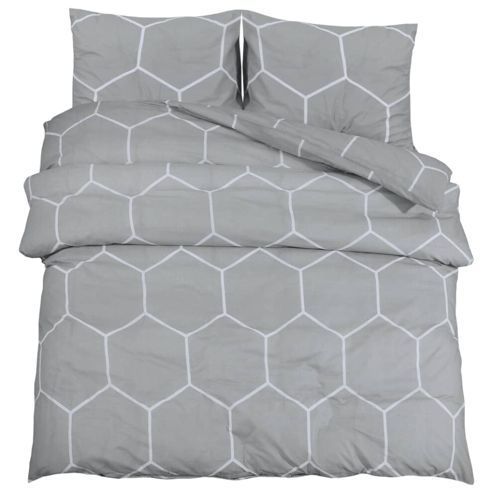 (grey and white, 200 x 220 cm + 80 x 80 cm/ 2 pcs) vidaXL 1/2x Duvet Cover Set Cotton Duvet Slipcover Sheet Multi Colours/Sizes