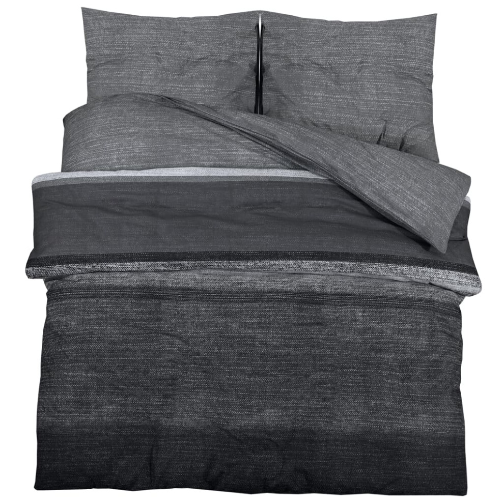 (dark grey and black, 200 x 200 cm + 80 x 80 cm/ 2 pcs) vidaXL 1/2x Duvet Cover Set Cotton Duvet Slipcover Sheet Multi Colours/Sizes