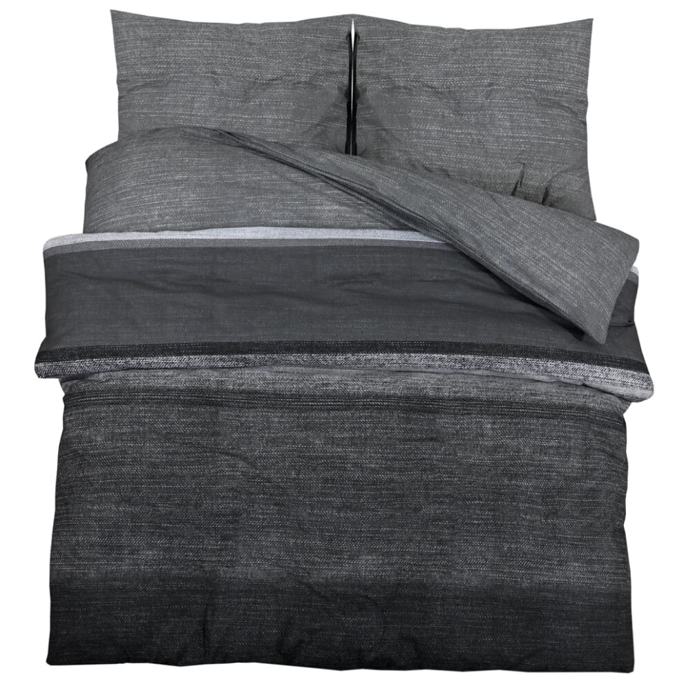 (dark grey and black, 140 x 200 cm + 60 x 70 cm/ 1 pcs) vidaXL 1/2x Duvet Cover Set Cotton Duvet Slipcover Sheet Multi Colours/Sizes