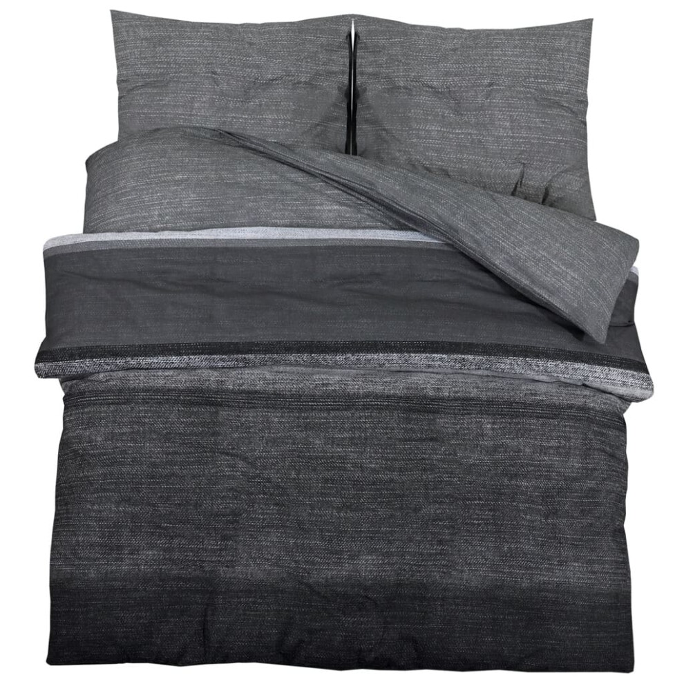 (dark grey and black, 200 x 220 cm + 80 x 80 cm/ 2 pcs) vidaXL 1/2x Duvet Cover Set Cotton Duvet Slipcover Sheet Multi Colours/Sizes