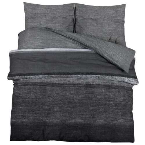 VidaXL vidaXL Bettwäsche-Set Dunkelgrau 140x200 cm Baumwolle