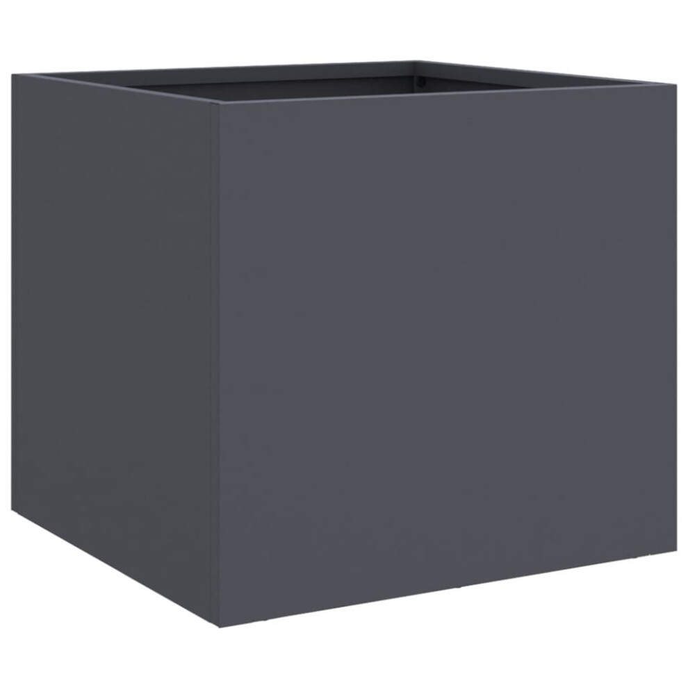 Vidaxl Planter Flower Pot Garden Raised Bed Outdoor Planter Steel Anthracite