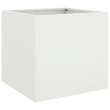vidaXL Pflanzkübel Weiß 49x47x46 cm Stahl