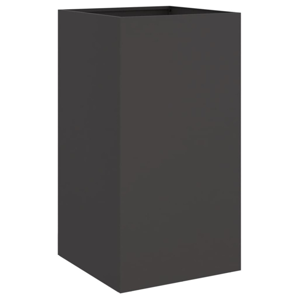 Vidaxl Planter Patio Flower Pot Garden Raised Bed Outdoor Planter Black Steel