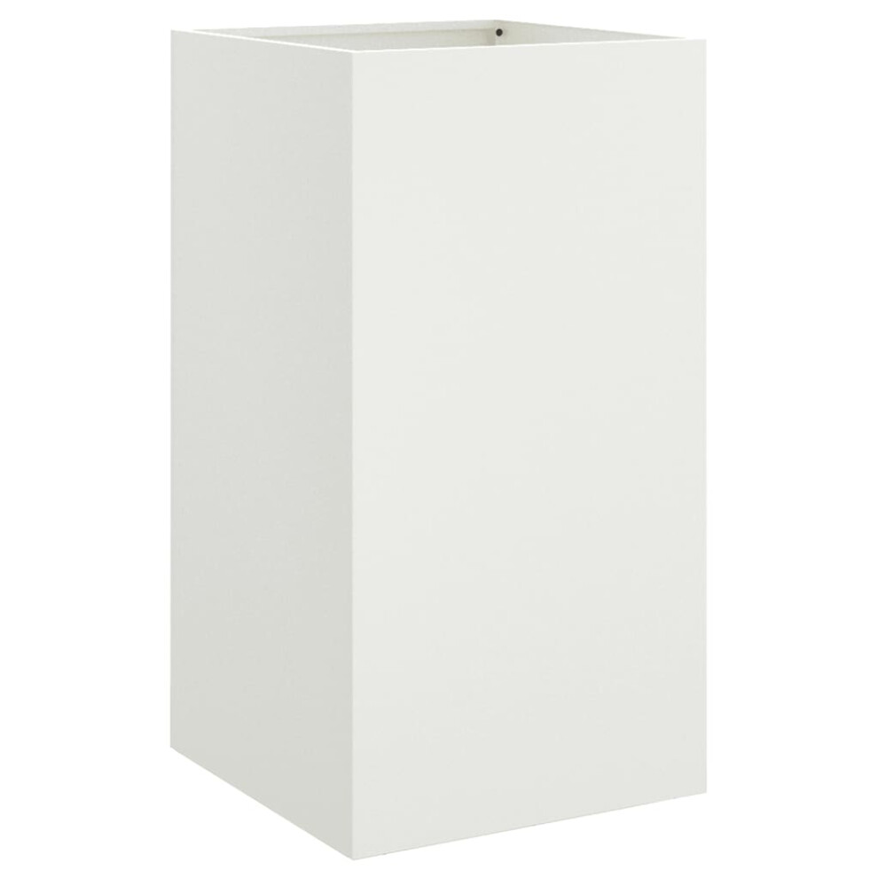 Vidaxl Planter Patio Flower Pot Garden Raised Bed Outdoor Planter White Steel
