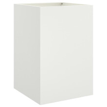vidaXL Planter Patio Flower Pot Garden Raised Bed Outdoor Planter White Steel