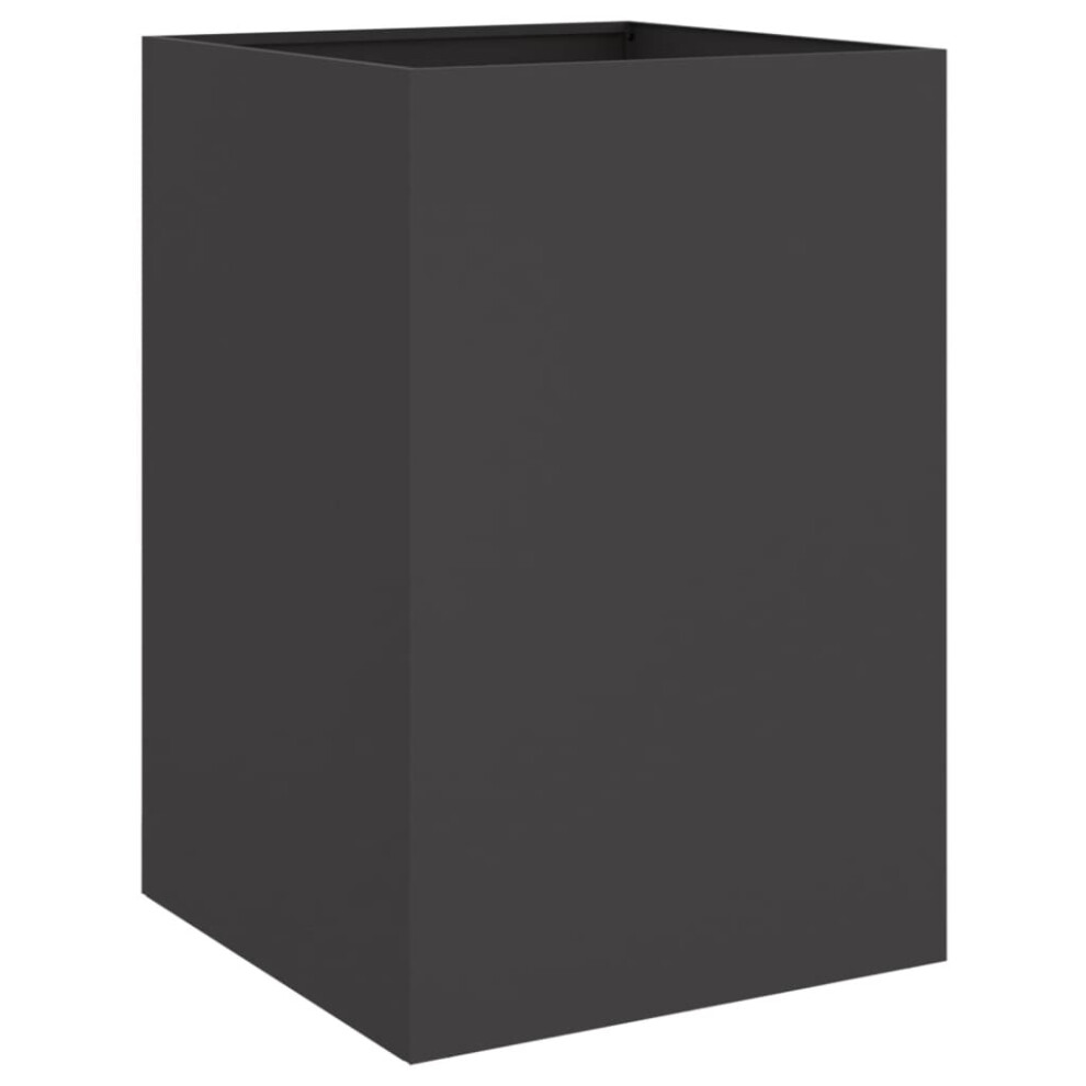 Vidaxl Planter Patio Flower Pot Garden Raised Bed Outdoor Planter Black Steel