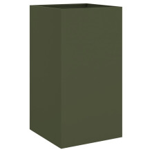 vidaXL Pflanzkübel Olivgrün 42x38x75 cm Stahl