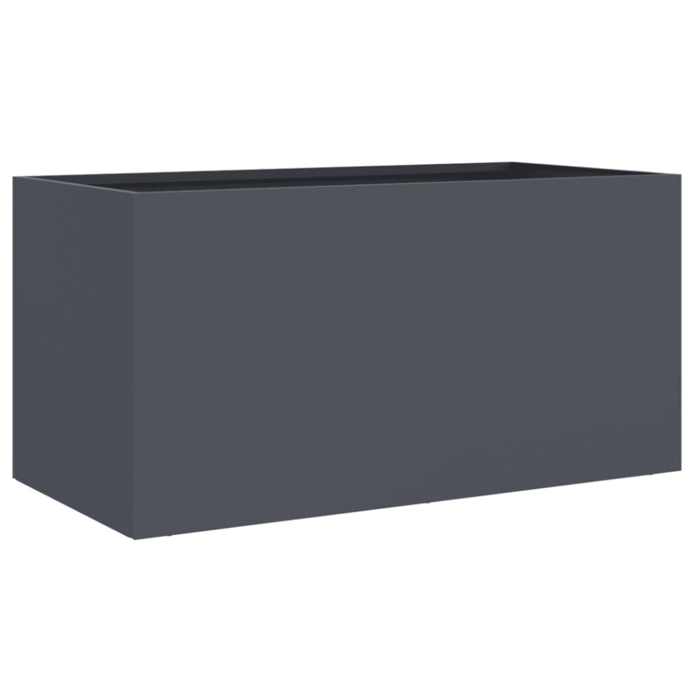 Vidaxl Planter Flower Pot Garden Raised Bed Outdoor Planter Steel Anthracite