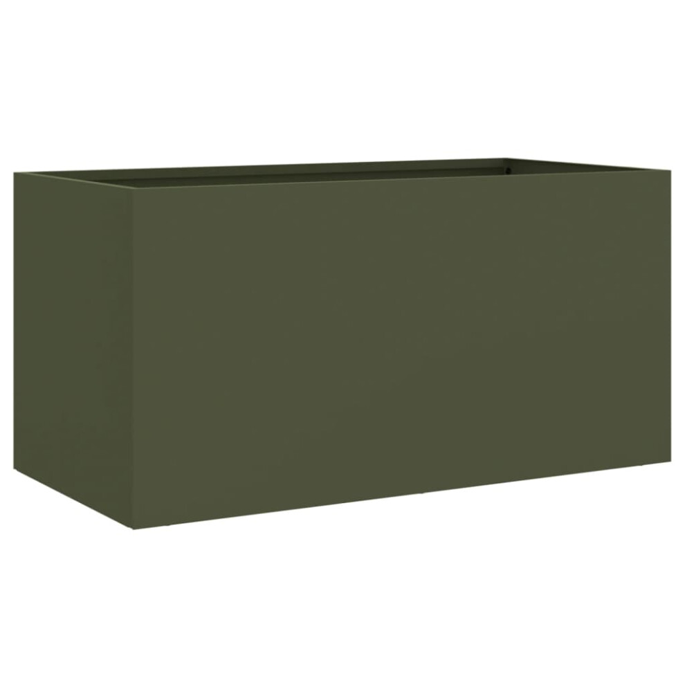 vidaXL Planter Olive Green 62x30x29 cm Cold-rolled Steel - Image 2