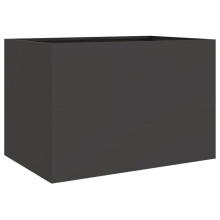 vidaXL Planter Patio Flower Pot Garden Raised Bed Outdoor Planter Black Steel
