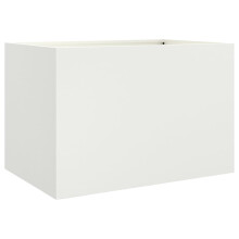 vidaXL Pflanzkübel Weiß 62x40x39 cm Stahl