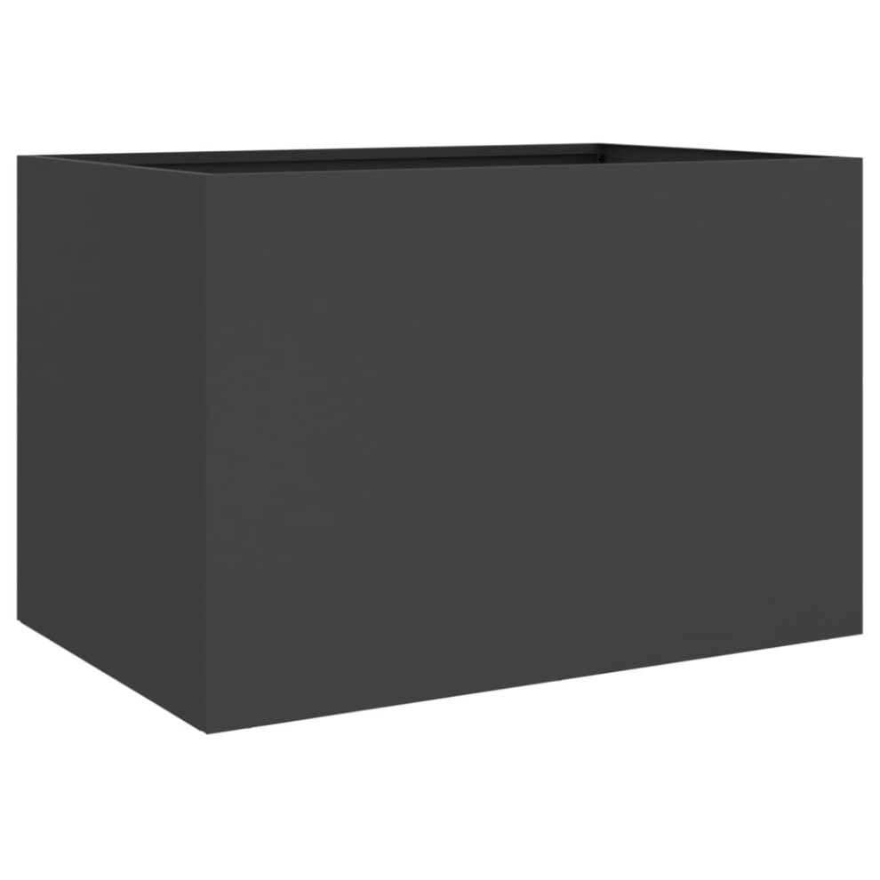 Vidaxl Planter Patio Flower Pot Garden Raised Bed Outdoor Planter Black Steel