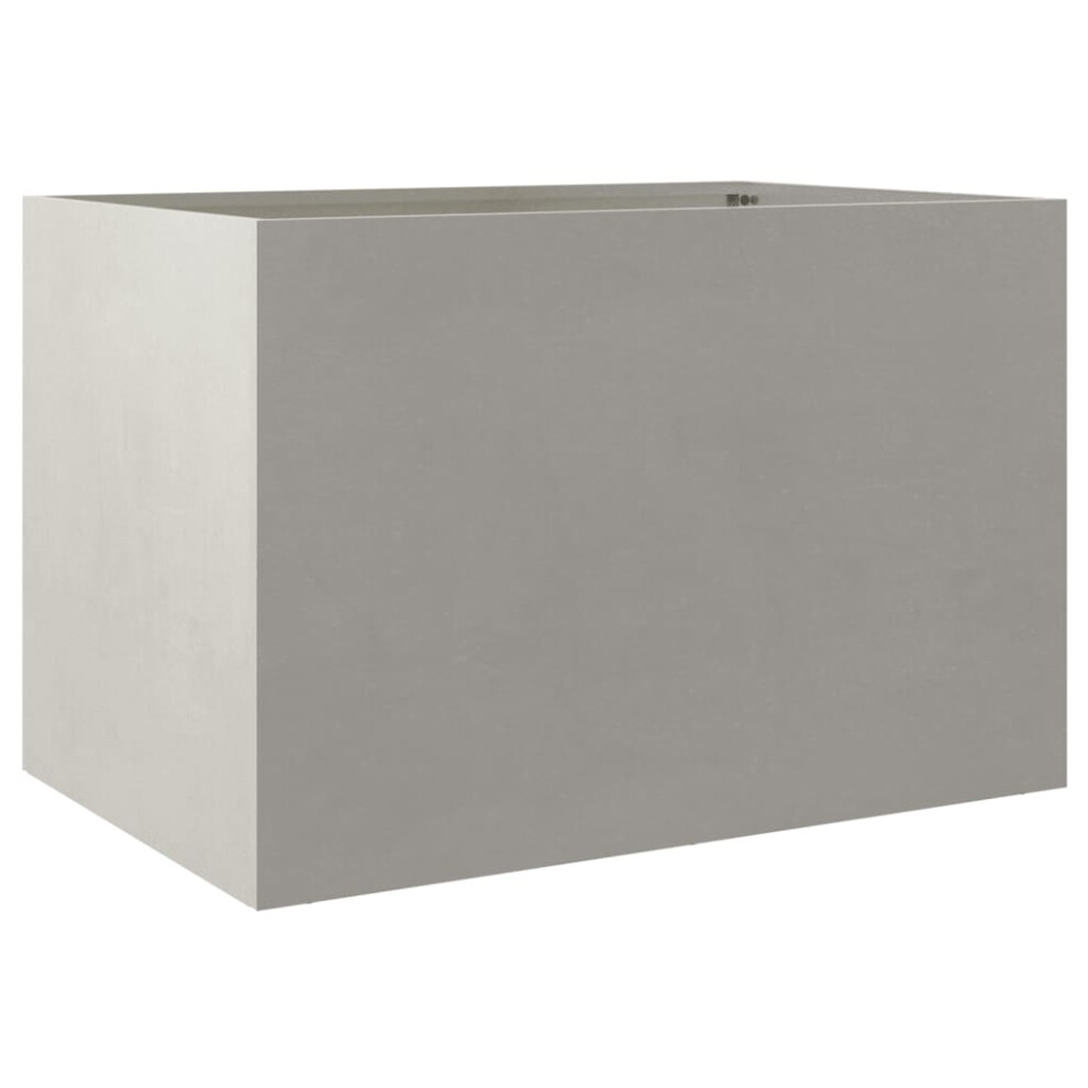 Vidaxl Planter Flower Box Plant Pot Garden Raised Bed Silver Stainless Steel