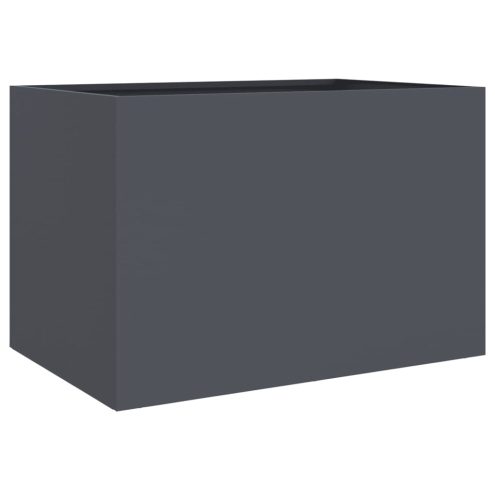 Vidaxl Planter Flower Pot Garden Raised Bed Outdoor Planter Steel Anthracite