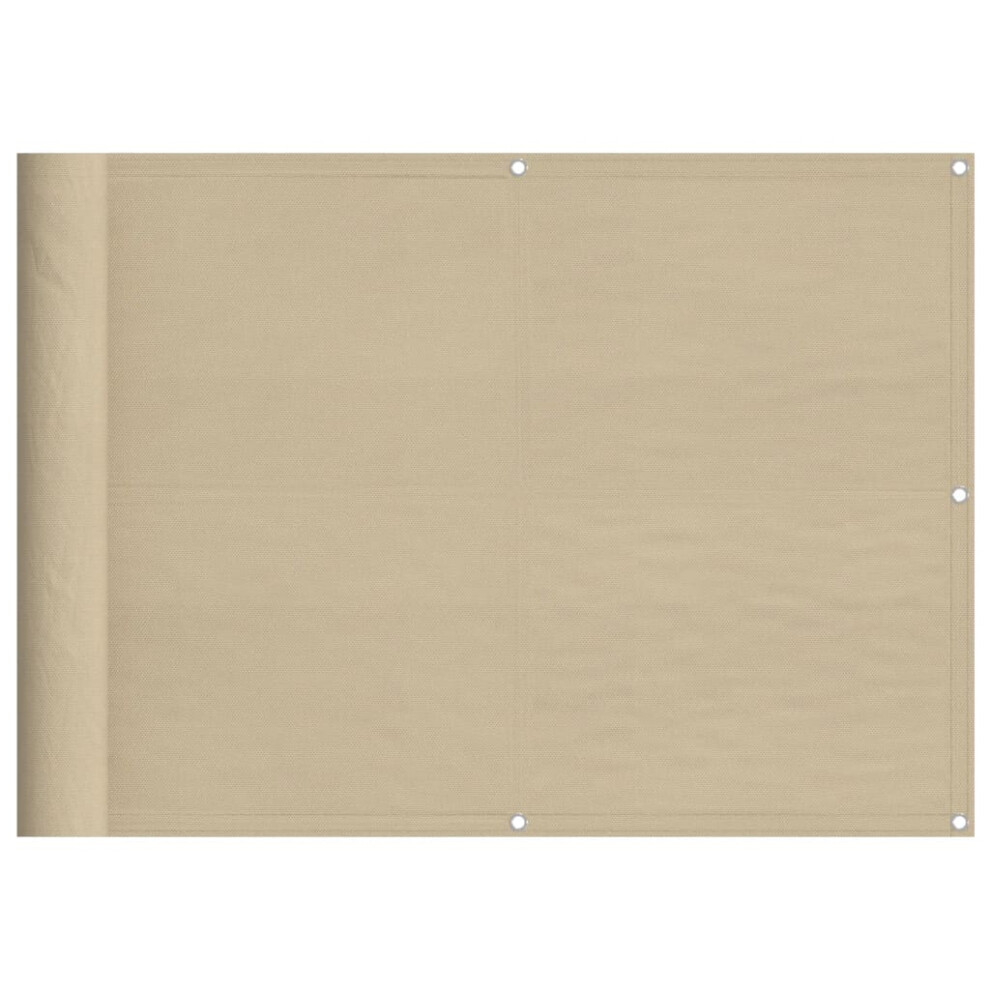 Vidaxl (Beige, 75 X 1000 Cm) Balcony Screen Outdoor Privacy Screen Fence Patio Screen Oxford Fabric