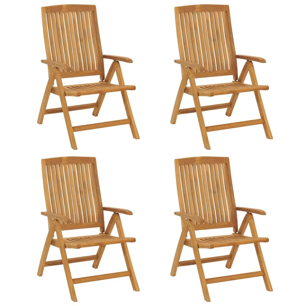 (4 pcs) vidaXL 2/4/6/8x Reclining Garden Chairs Solid Wood Teak Recliner Armchair