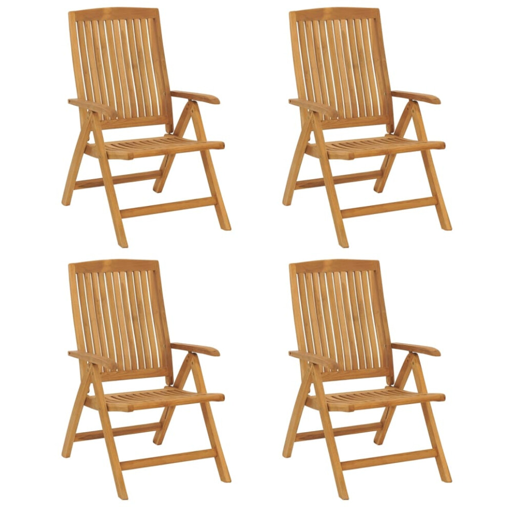 Vidaxl (4 Pcs) 2/4/6/8X Reclining Garden Chairs Solid Wood Teak Recliner Armchair