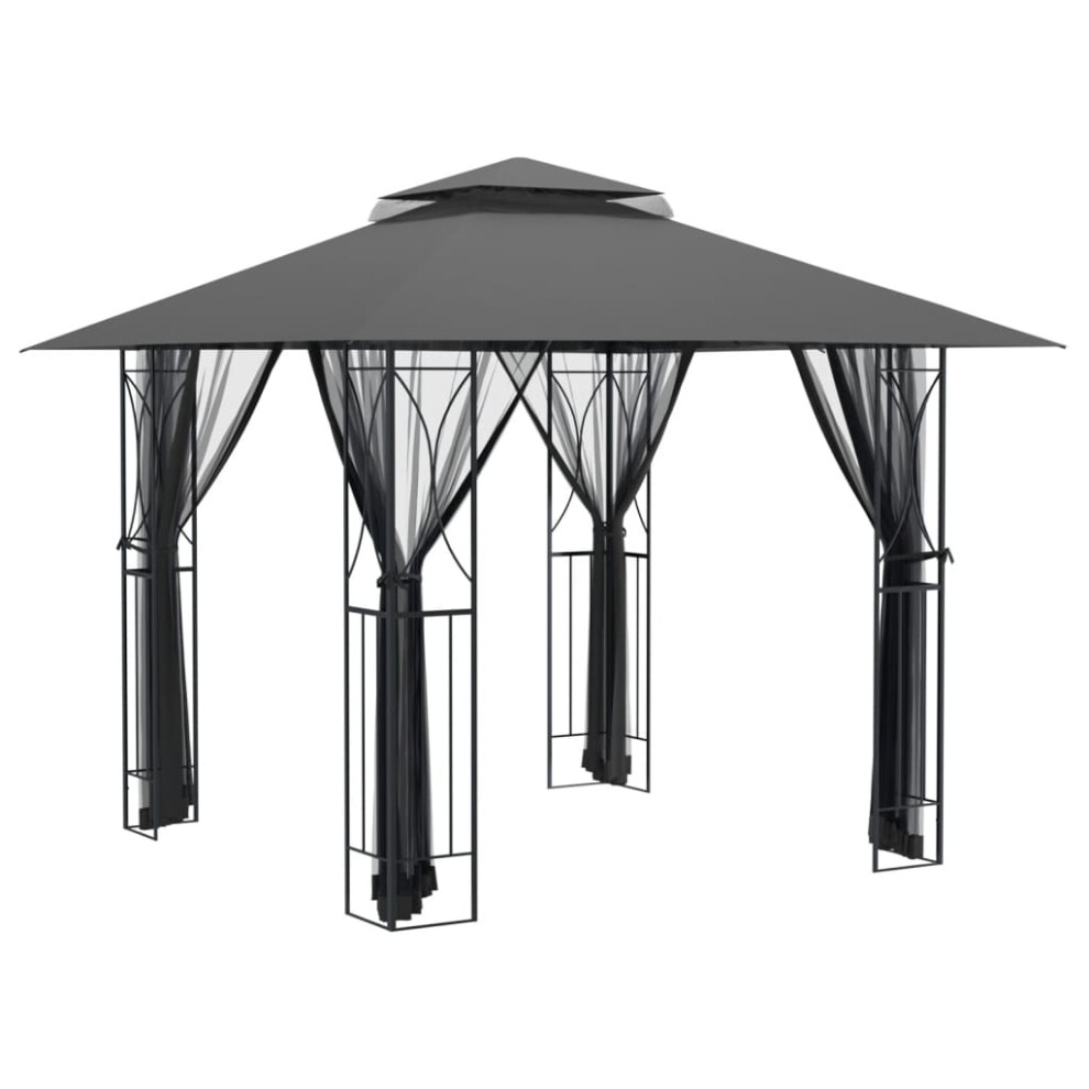 Vidaxl (300 X 300 X 270 Cm) Gazebo Outdoor Canopy Marquee Garden With Sidewalls Steel Anthracite