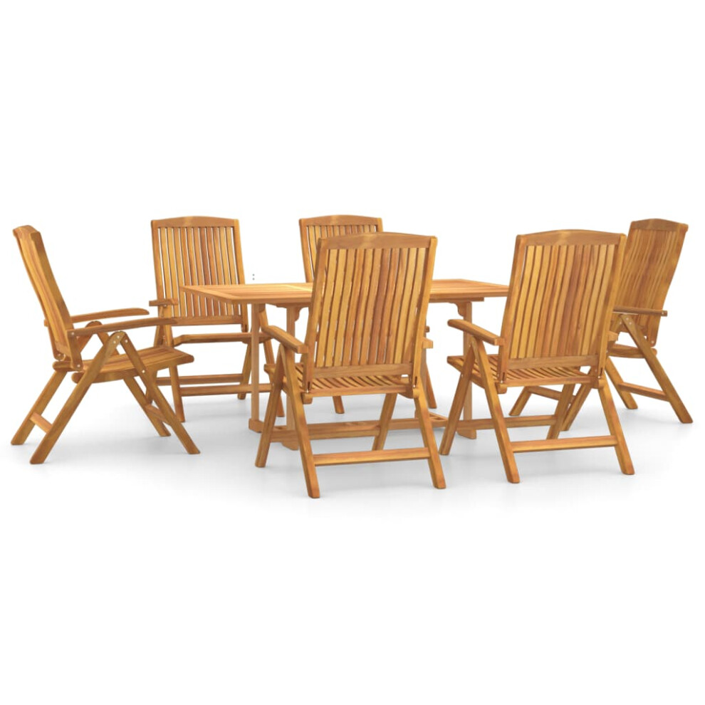 (square, 150 cm table length 7 piece) vidaXL Garden Dining Set Solid Wood Teak Patio Table 5/7/9 Piece Round/Square