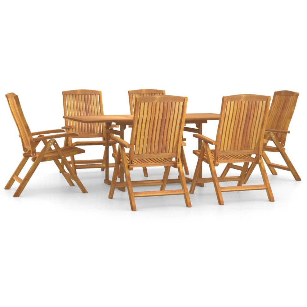 (square, 180 cm table length 7 piece) vidaXL Garden Dining Set Solid Wood Teak Patio Table 5/7/9 Piece Round/Square