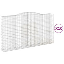 vidaXL Gabionen mit Hochbogen 10Stk. 400x50x220/240cm Verzinktes Eisen