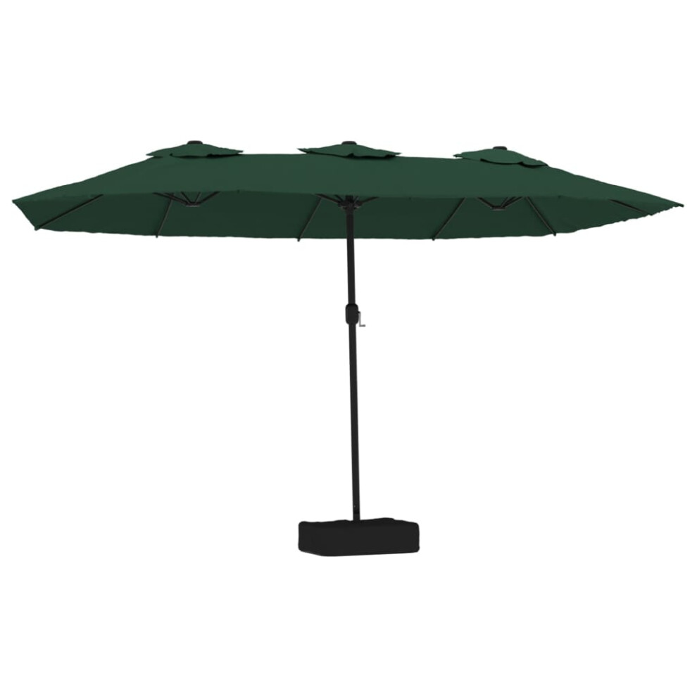 Vidaxl (Green) Double-Head Parasol Garden Umbrella With Leds Sun Umbrella Anthracite