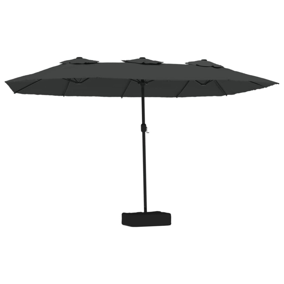 Vidaxl (Anthracite) Double-Head Parasol Garden Umbrella With Leds Sun Umbrella Anthracite