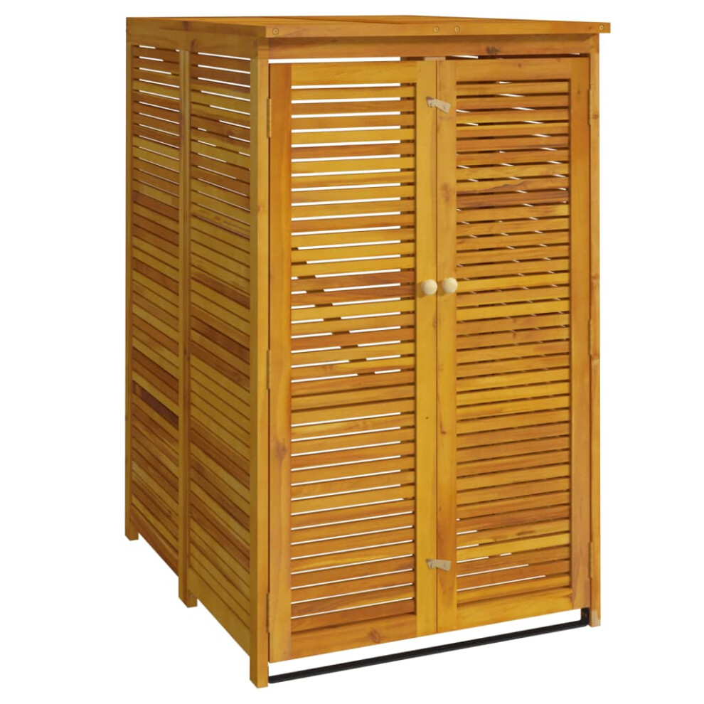 (1 bin) vidaXL Triple Garbage Bin Shed Wheelie Bin Shed Hideaway Solid Wood Acacia