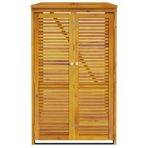 VidaXL (1 bin) vidaXL Triple Garbage Bin Shed Wheelie Bin Shed Hideaway Solid Wood Acacia 2
