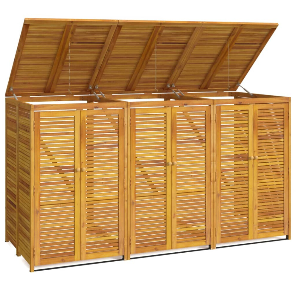 Vidaxl (3 Bins) Triple Garbage Bin Shed Wheelie Bin Shed Hideaway Solid Wood Acacia