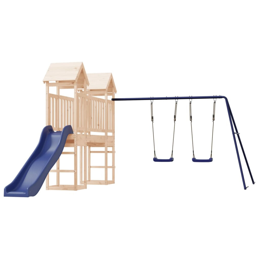 (Solid pinewood) vidaXL Outdoor Playset Wooden Playground Set Kids Swing Set Solid Wood Pine