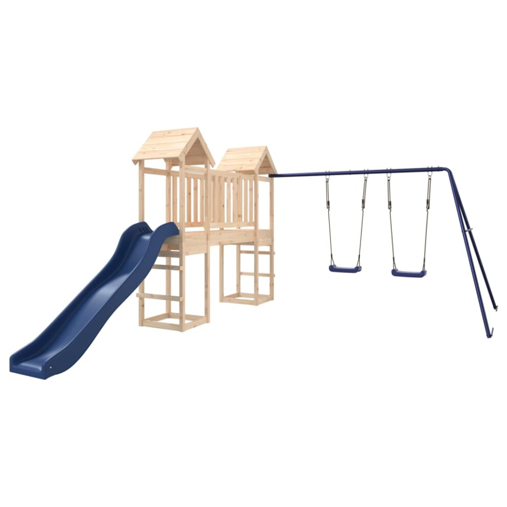 (Solid pinewood) vidaXL Outdoor Playset Wooden Playground Set Kids Swing Set Solid Wood Douglas