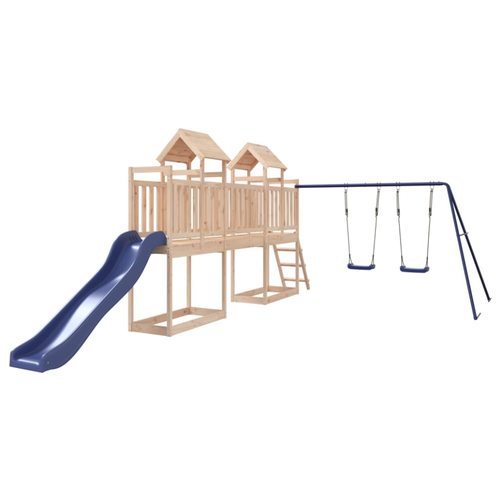 (Solid pinewood) vidaXL Outdoor Playset Wooden Playground Set Kids Swing Set Solid Wood Douglas