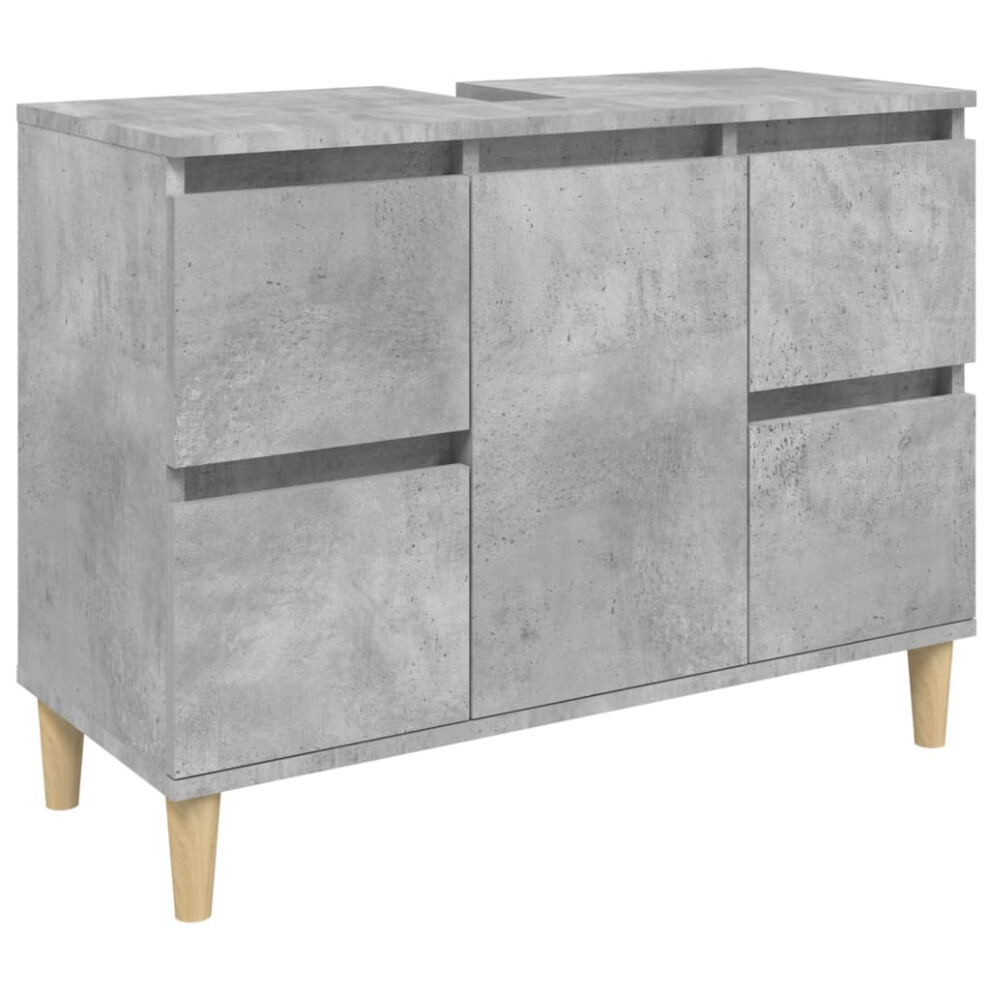 (concrete grey) vidaXL Sink Cabinet Vanity Unit Under Sink Cabinet Sonoma Oak Engineered Wood