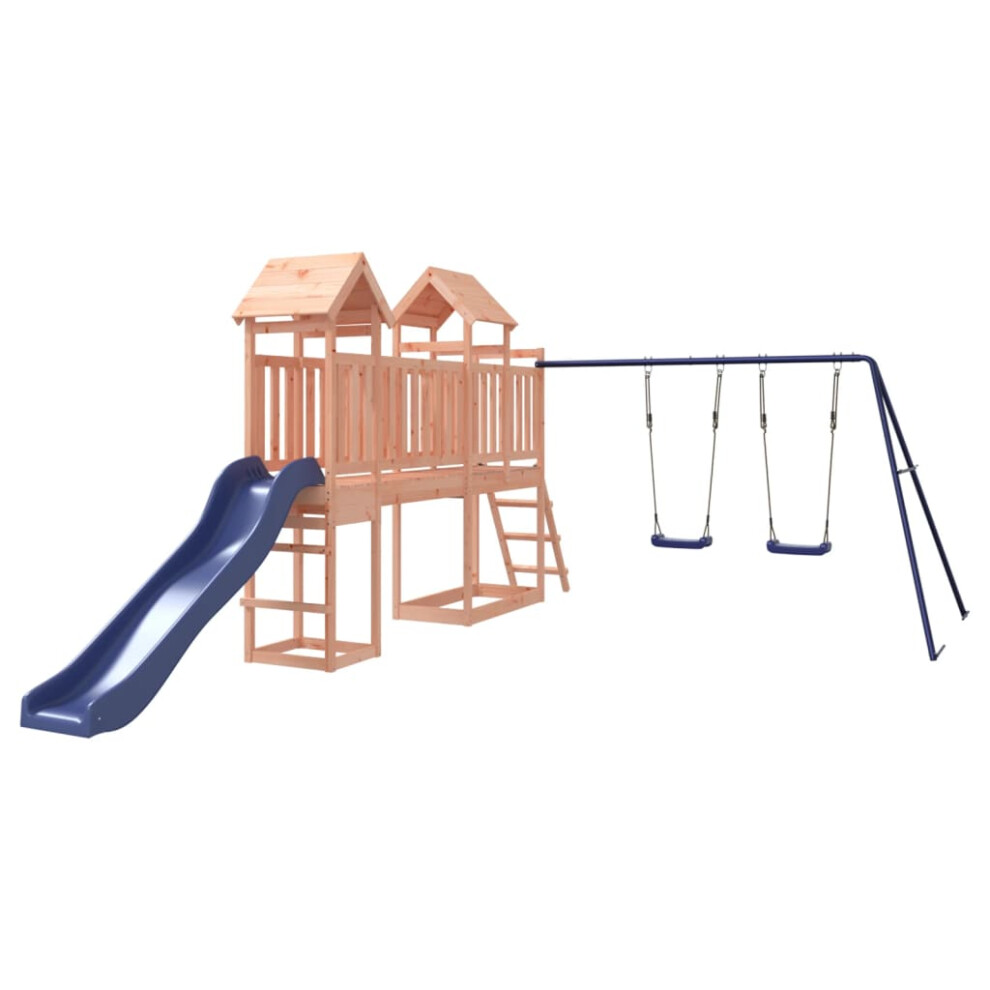 (Solid douglas wood) vidaXL Outdoor Playset Wooden Playground Set Kids Swing Set Solid Wood Douglas