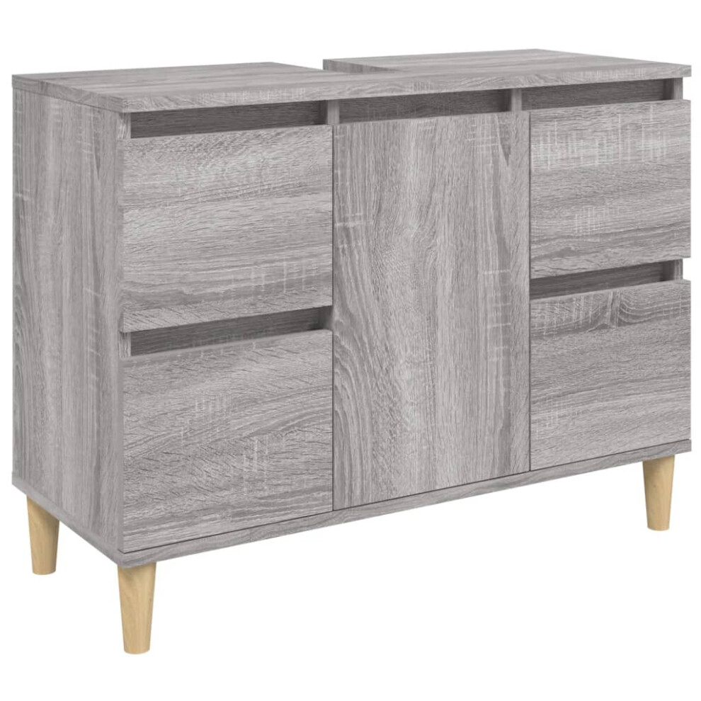 (grey sonoma) vidaXL Sink Cabinet Vanity Unit Under Sink Cabinet Sonoma Oak Engineered Wood