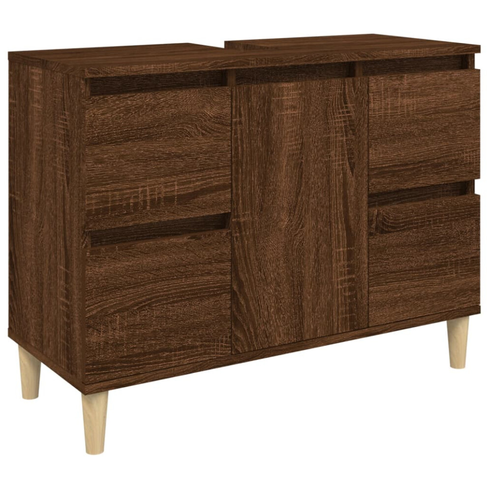 (brown oak) vidaXL Sink Cabinet Vanity Unit Under Sink Cabinet Sonoma Oak Engineered Wood