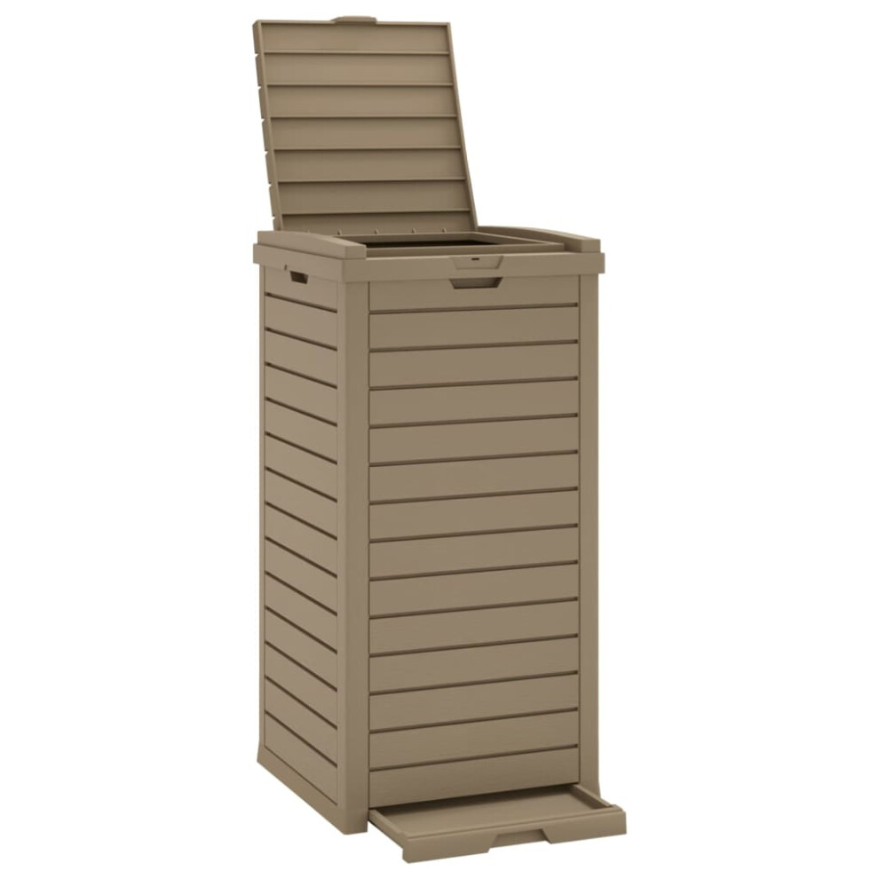 Vidaxl (Brown) Outdoor Garbage Bin Garbage Box Trash Can Patio Trash Bin Polypropylene Brown