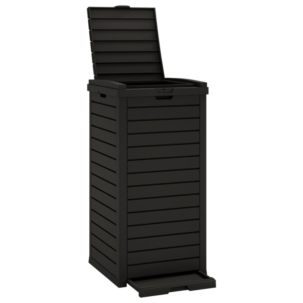 Vidaxl (Black) Outdoor Garbage Bin Garbage Box Trash Can Patio Trash Bin Polypropylene Black