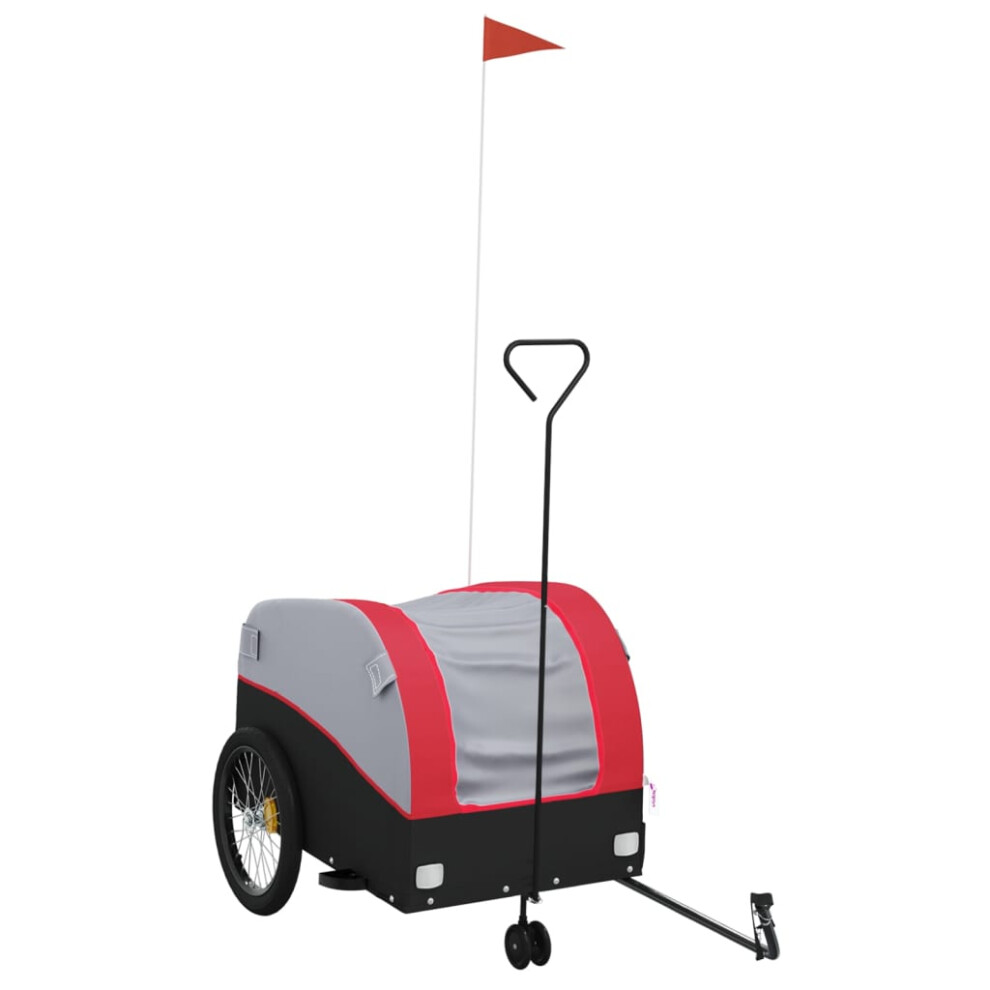 Vidaxl (, 63 X 126 X 63 Cm) Bike Trailer Bicycle Cargo Trailer Bike Cart And 45 Kg Iron Red/Black