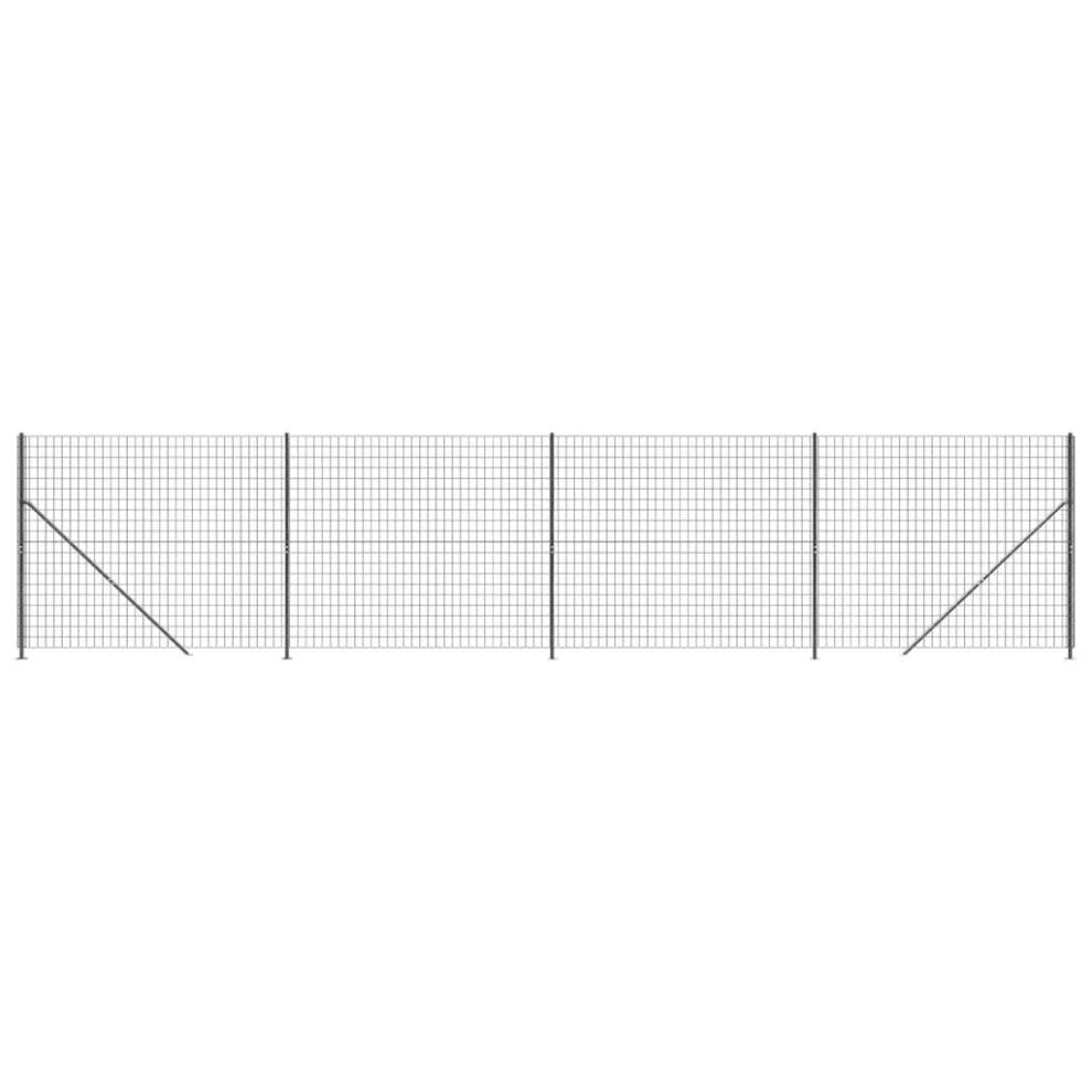 (2.2 x 10 m/ 1 pcs) vidaXL Wire Mesh Fence with Flange Garden Fencing Mesh Anthracite 1.8x10 m