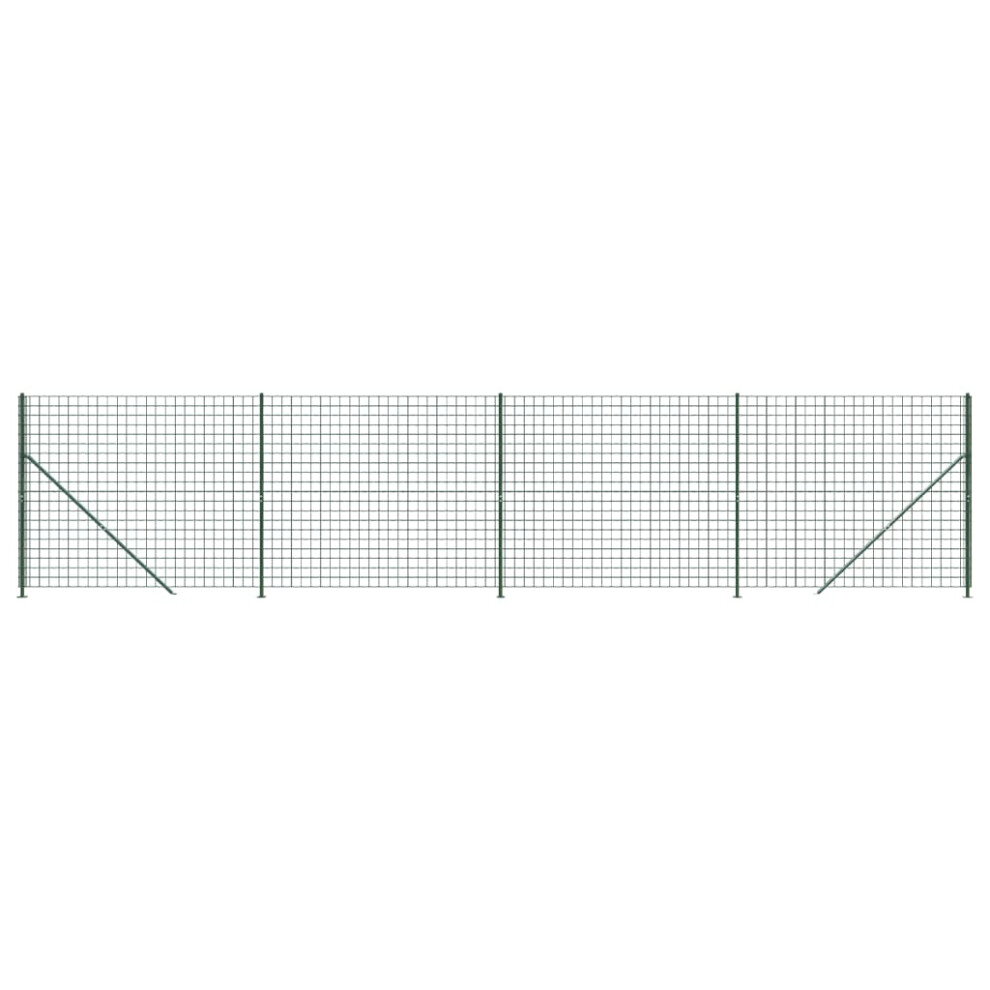 (green, 2 x 10 m/ 1 pcs) vidaXL Wire Mesh Fence Garden Wire Fencing Mesh Outdoor Fence with flange